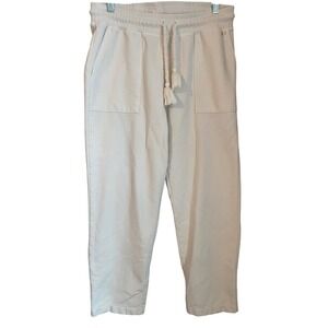 Spartina 449 Womens Cream Cotton Blend Sweatpants Size M Coastal Casual
